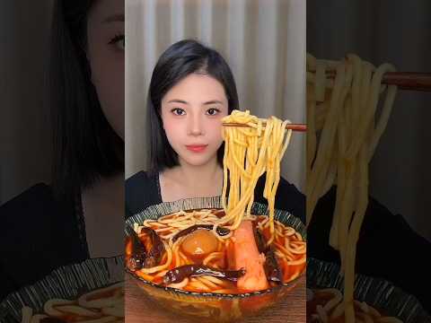 ASMR Spicy Noodles &amp; Fried Eggs Mukbang | Fire Ramen Eating Sounds #mukbang