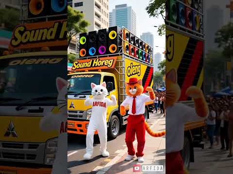 Aku suka nonton sound horeg kucing joget truk sound system #soundhoreg #ai #kucing