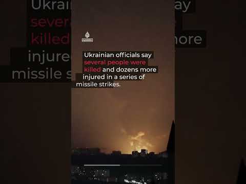Video shows Russian missile strike on Ukrainian capital | AJ #shorts