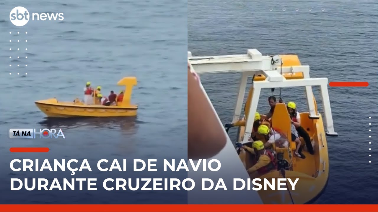 Criança cai de navio de cruzeiro da Disney e pai pula em alto mar para salvá-la | #TanaHora
