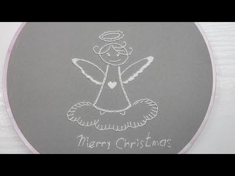 Hand Embroidery * Merry Christmas! * My angel  * very simple stitches