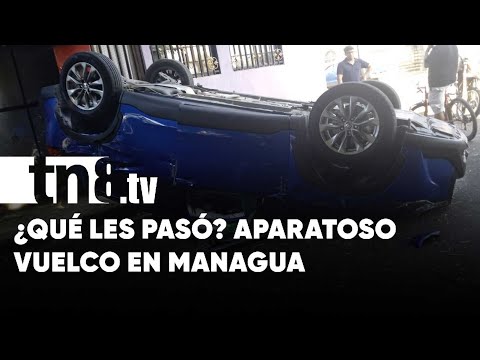 Atrapados en vehículo tras aparatoso choque en Managua