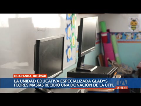 Una Unidad Educativa Especializada de Guaranda recibió una donación
