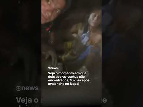 Veja o momento em que 2 sobreviventes são encontrados, 10 <strong>dias</strong> após avalanche no Nepal