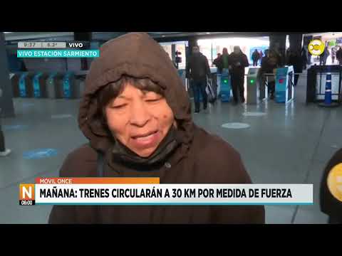 Once: los trenes circularán a 30 km/h por medida de fuerza en reclamo salarial ?N8:00? 24-06-24