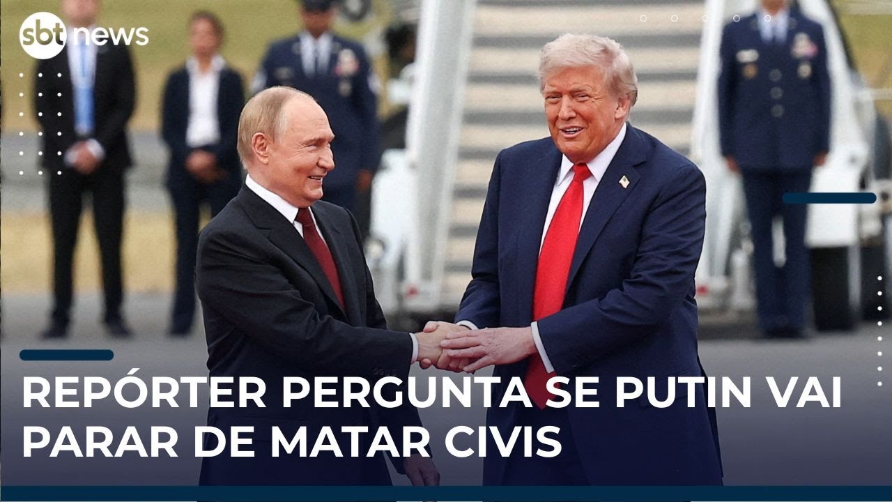 Putin é questionado se vai parar de matar civis ao chegar no Alasca para encontro com Trump