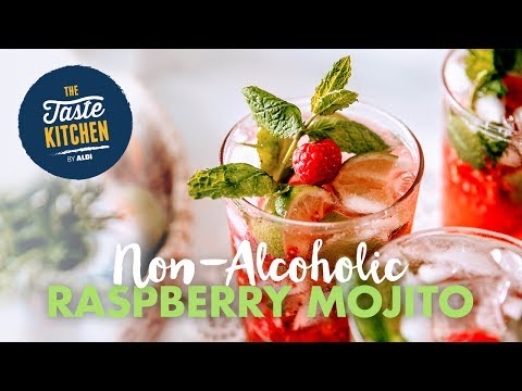 Non-alcoholic Raspberry Mojito