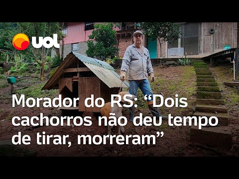 RS: 'Dois cachorros não deu tempo de tirar, morreram afogados', diz morador de Caxias do Sul