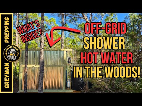 Off Grid Shower Build | Hot Water in the Woods