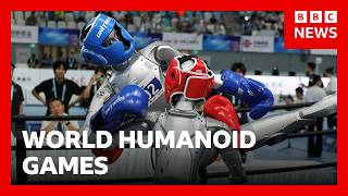 Thumbnail for the video "Robots compete in football, boxing and sprinting at World Humanoid Games in China | BBC News" from BBC News