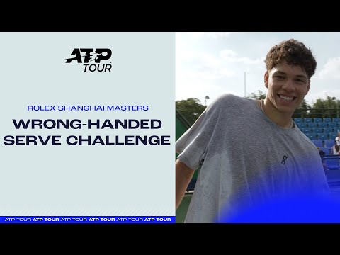 ATP Tennis Players Attempt The Wrong-Handed Serve Challenge!