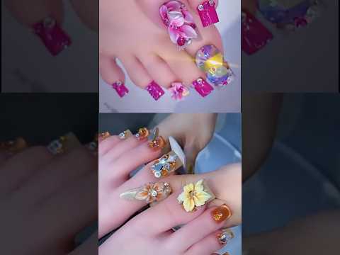 3D Luxury Crystal Nail Art 💎✨ #nail #short