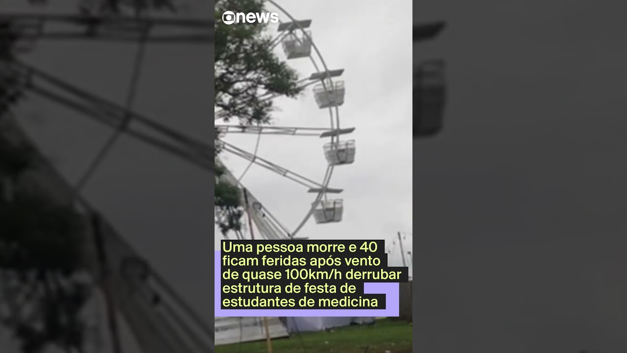 Ventos de quase 100 km/h derrubaram estrutura de festa em SP e deixa um morto de 40 feridos