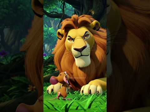 Mouse Saved the Lion 🐭🦁 | Jungle Story for Kids #kids #cartoon #learningcartoon #kidscontent #shorts