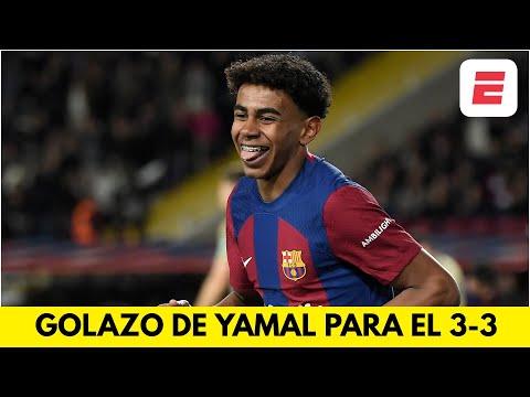 GOLAZO DE LAMINE YAMAL. DOBLETE y lo empata para el BARCELONA, 3-3 vs GRANADA | La Liga