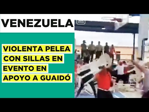 Violenta pelea con sillas en evento de Juan Guaidó: cámaras registran conflicto