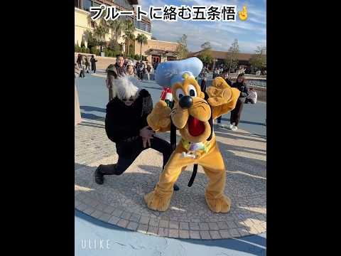ディズニーシーでプルートに絡む五条悟 #ディズニーシー #ディズニー #五条悟 #呪術廻戦 #コスプレ