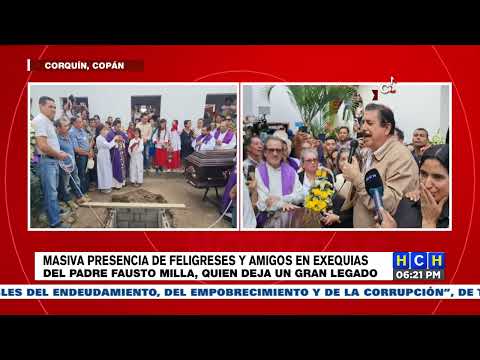 ¡Luto y consternación! en sepelio del padre Fausto Milla en Corquín, Copán