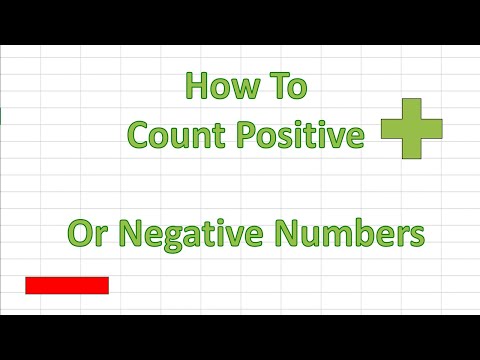 How To COUNT Positive Or Negative Numbers In Excel.