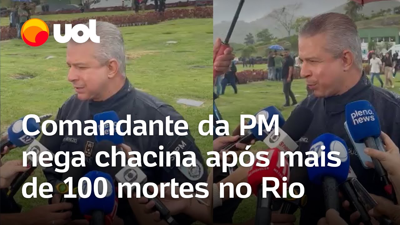 Comandante da PM nega chacina após mais de 100 mortes Operações não vão parar  TV Online Comandante da PM nega chacina após mais de 100 mortes Operações não vão parar