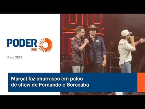 Marçal vai a show de Fernando e Sorocaba e faz churrasco no palco