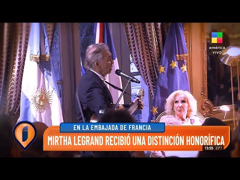 Mirtha Legrand recibió una distinción honorífica en la embajada de Francia