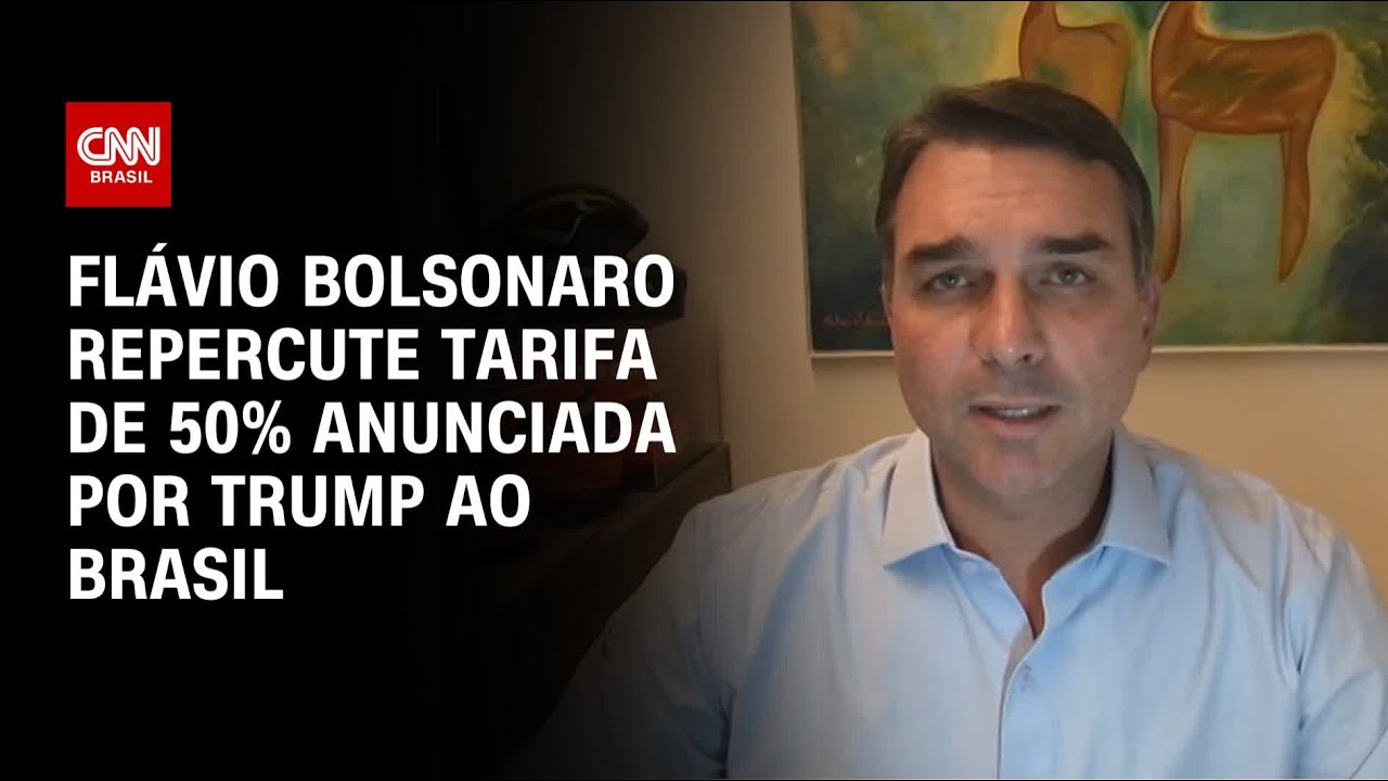 Flávio Bolsonaro comenta tarifa de Trump ao Brasil veja a íntegra | CNN ARENA