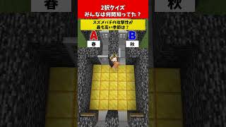 【2択クイズ】誤答で即デス！あなたはわかる？【動物雑学編】#クイズ #minecraft #マイクラ  #マインクラフト