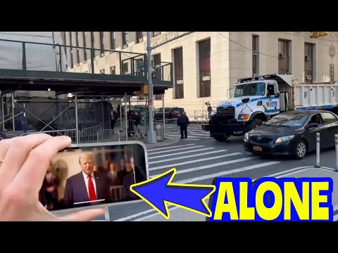 No wife, kids or maga outside court Trump HUMILiAITED & facing jail