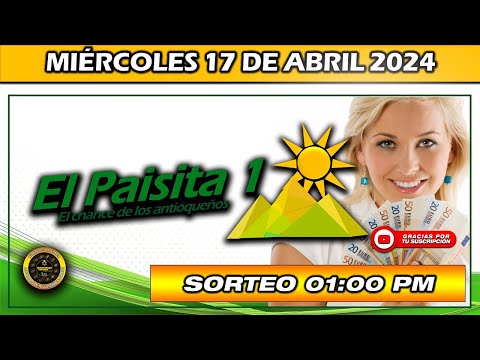 Resultado de EL PAISITA 1 del MIÉRCOLES 17 de Abril 2024 #chance #paisitadia