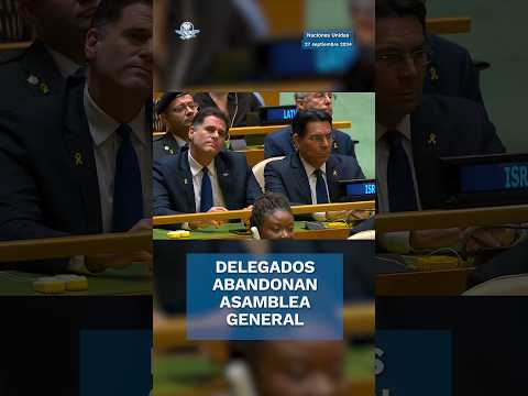 Delegados de la ONU abandonan Asamblea General por discurso de Benjamin Netanyahu #shorts