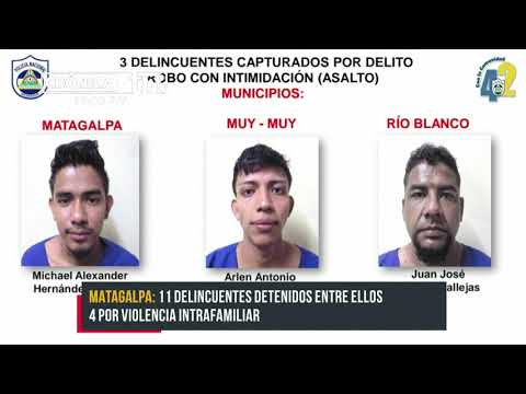 Los planes policiales dejan como resultado 11 detenidos en Matagalpa - Nicaragua