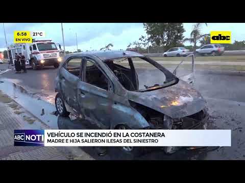 Vehículo se incendió por completo en zona de la Costanera