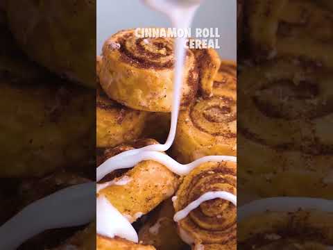Mini Cinnamon Roll Cereal Recipe #Shorts