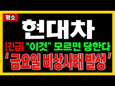 [ 현대차 주가전망 ] 금요일 장 "이것" 모르면 큰일납니다. 당장 지금부터 주가 "이렇게" 됩니다 🔥황소🔥