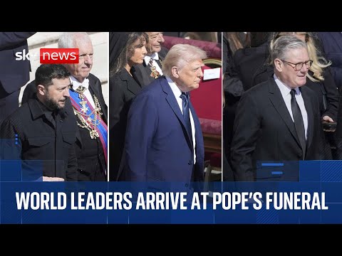 Trump, Zelenskyy, Biden, Prince William and world leaders arrive at the funeral of Pope Francis