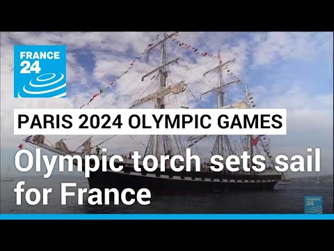 Paris 2024: The Belem, carrying the Olympic flame, on its way to France • FRANCE 24 English