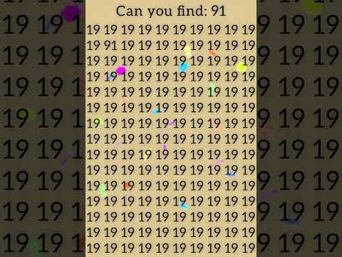 See your IQ level finding 91 within 3 sec. #find #iqleveltest #123 #puzzle #maths #braintest #oddone