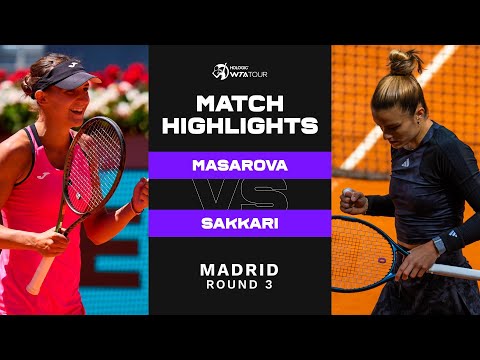 Rebeka Masarova vs. Maria Sakkari | 2023 Madrid Round 3 | WTA Match Highlights