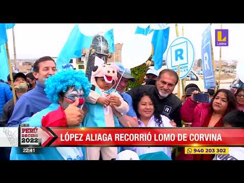 El candidato Rafael López Aliaga recorrió Lomo de corvina y propuso ampliar vía expresa