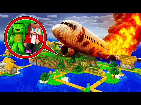 JJ and Mikey Were In a PLANE CRASH in Minecraft - Maizen