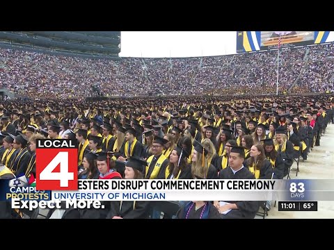 Protesters disrupt commencement ceremony at University of Michigan
