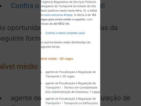 #ARTESP - SAIU NOVO EDITAL#