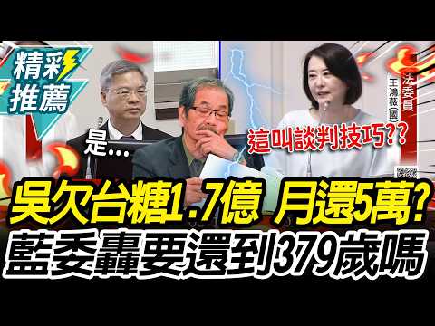 月還5萬？吳乃仁欠台糖1.7億「還款計畫」曝光 王鴻薇轟離譜：要還到379歲嗎【CNEWS】