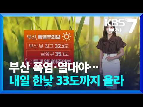 [<strong>날씨</strong>] <strong>부산</strong> 폭염·열대야…내일 한낮 33도까지 올라 / KBS  2026.08.20.