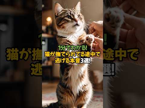 【本音暴露】猫が撫でられてる途中で逃げる理由3選!🐾1分で解説!