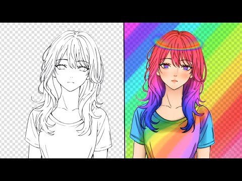 Anime girl ibis paint x art 🌈#animeeart #vira#ibispaintx l