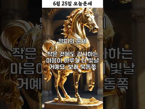 トレンド創作の動画サムネイル - 6월 25일 띠별 운세 코디색상 좋은위치 [30초운세]