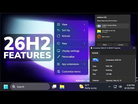 New Windows 11 26H2 Features – New File Properties, Context Menu, AutoPlay, Settings (How to Enable)