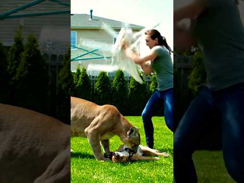 Just a friendly backyard brawl! 🤣🐶#aiart #funny #plottwist #dog #puma